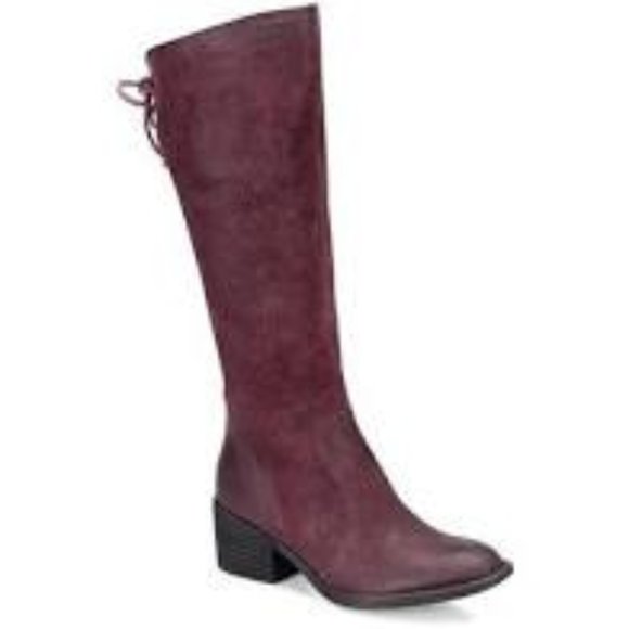 red suede tall boots